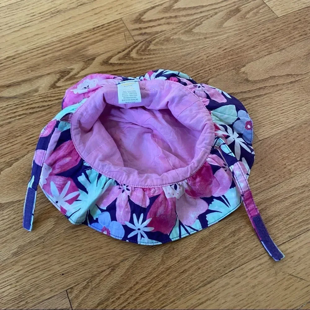 🍭6/$30 Gymboree floral sunhat with Velcro strap - 6-12 m baby girl
